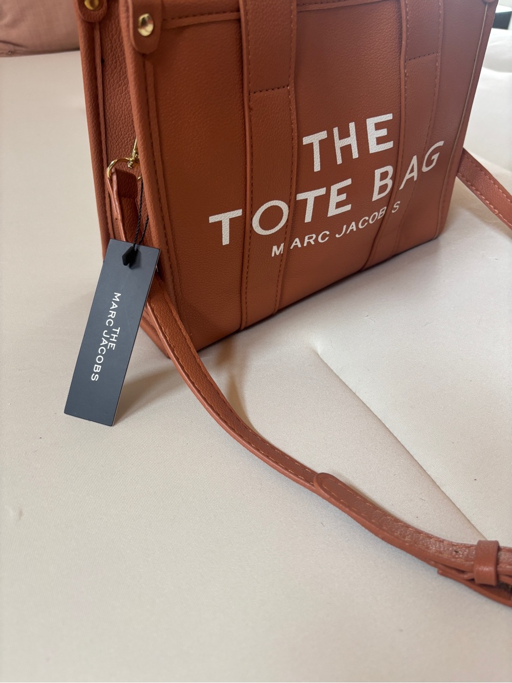 Marc Jacobs Tote Bag in Burnt Orange with White Logo